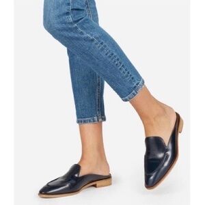 EVERLANE | The Modern Loafer Mule in Navy Blue Leather | Sz 7